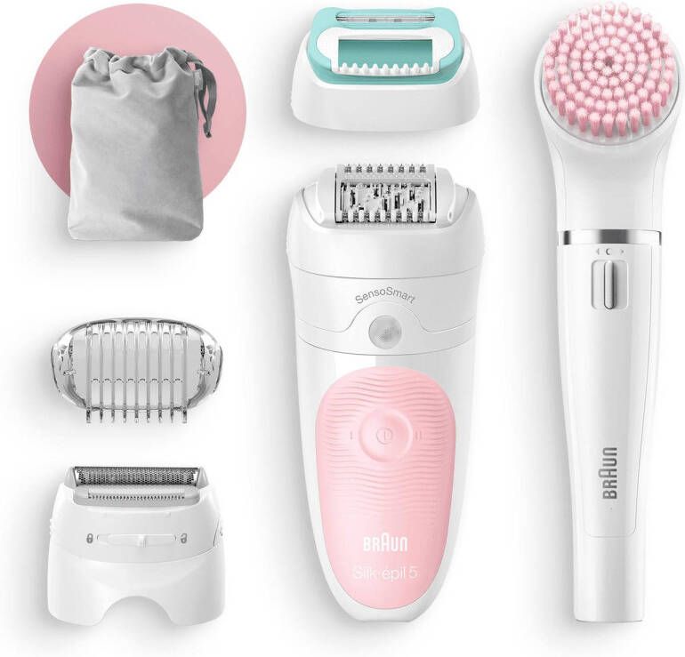 Braun Elektrische Haarverwijderaar 5875 Beauty Set Herlaadbaar Wit