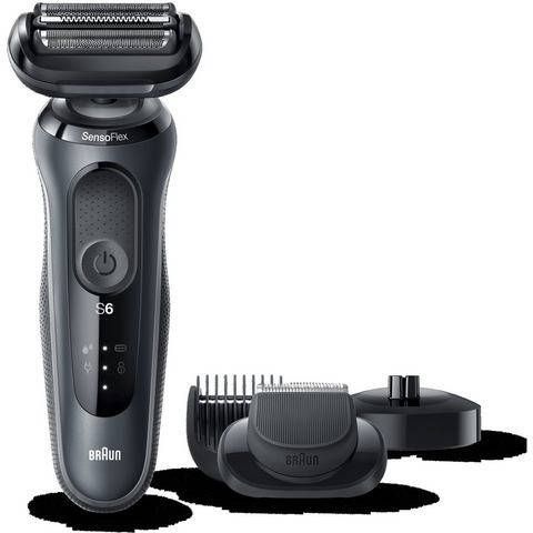 Braun Series 6 60 n4500cs Baardtrimmer 3 Kammen Oplaadstation Sensoflex technologie Autonomie 50min