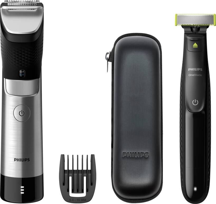 Philips Baardtrimmer BT9810/90 SteelPrecision technologie, PowerAdapt sensor, 3 voudige accu indicatie