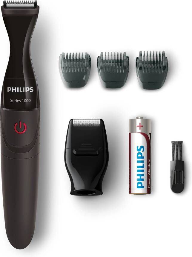 Philips Multifunctionele trimmer Series 1000 MG1100/16 volledig nat afneembaar, met dualcut precisietrimmer, detailtrimopzet en 3 precisie kammen